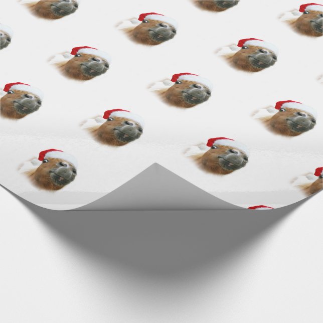 Funny horse Christmas Wrapping Paper (Corner)