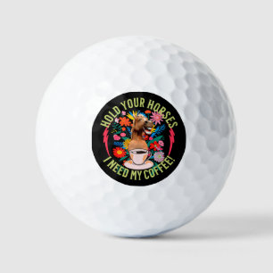 Funny Horse Coffee Lover Humor Golf Balls