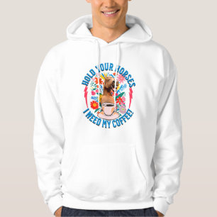 Funny Horse Coffee Lover Humor Hoodie