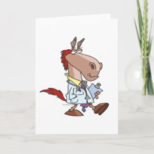 funny horse doc doctor cartoon card
