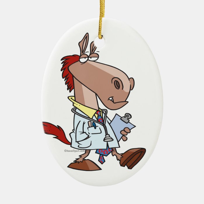 funny horse doc doctor cartoon christmas ornament