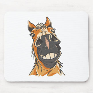 Funny Horse Face Mouse Pad