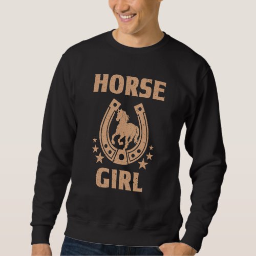 Funny Horse For Teen Girls Kids Cool Equestrian Ri Sweatshirt