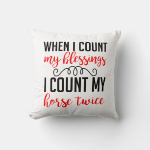 Funny Horse Gift Horses Farm Cute Equestrian Pony Throw Pillow