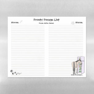 Funny Horse Grocery List Whimsical Magnetic Dry Erase Sheet