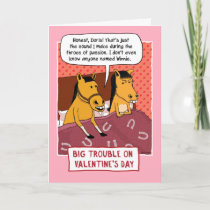 Funny Horse in Bed Valentine's Day Holiday Card