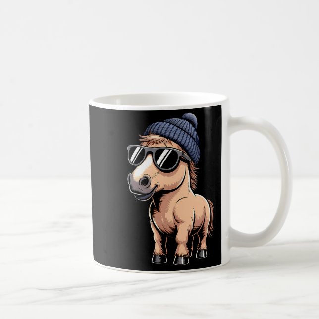 Funny Horse In Retro Style - Farm Humour Ny Funny  Coffee Mug (Right)