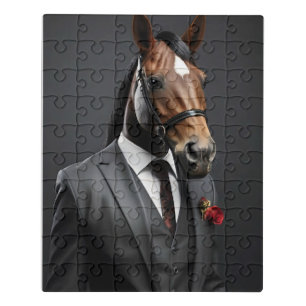 Funny horse in the suit jigsaw puzzle