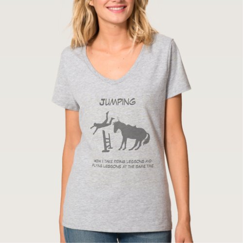 Funny Horse Jumping Flying Falling Humor T_Shirt