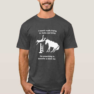 Funny Horse Jumping Stunt Man In Training T-Shirt