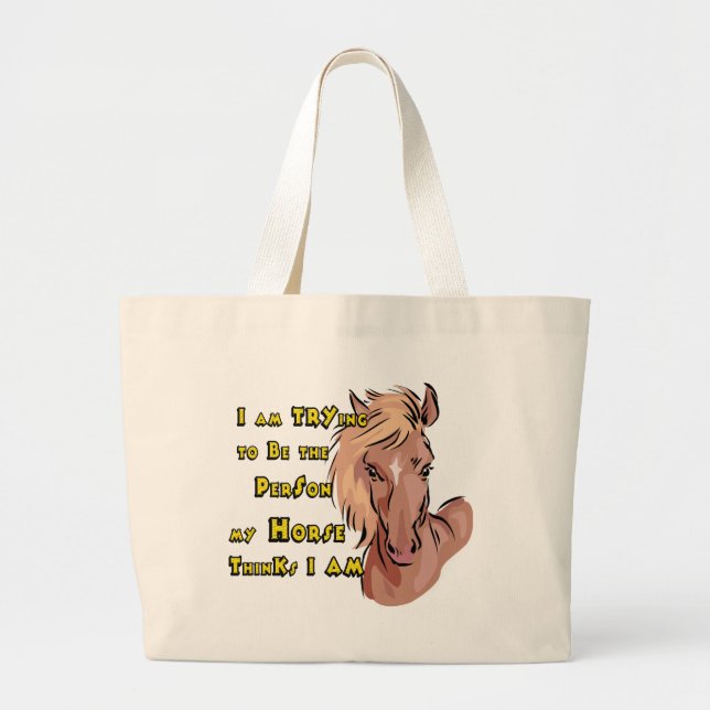 Funny Horse Large Tote Bag (Front)