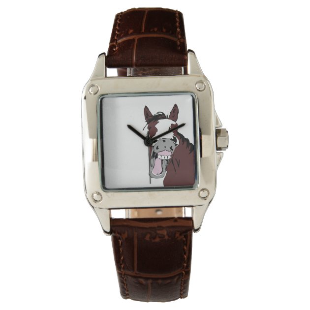 Funny Horse Laughing Cartoon Wristwatch | Zazzle