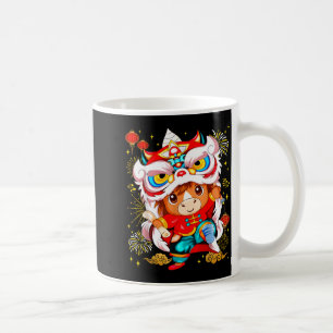 Funny Horse Lion Dance Chinese New Year Kid Men  Coffee Mug