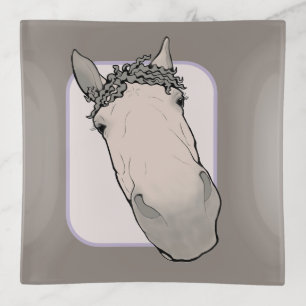 Funny Horse Lover Decor Gift Heads and Tails Trinket Tray