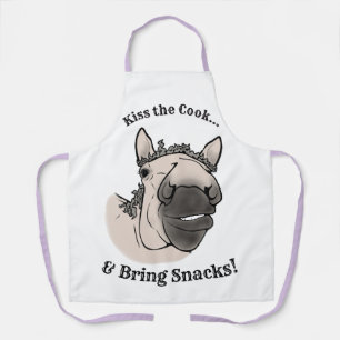 Funny Horse Lover Gift Barn Banter Kiss the Cook Apron
