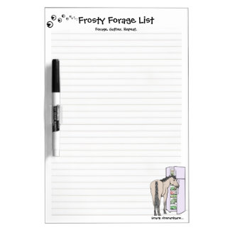 Funny Horse Lover Gift Whimsical Frosty Forage Dry Erase Board