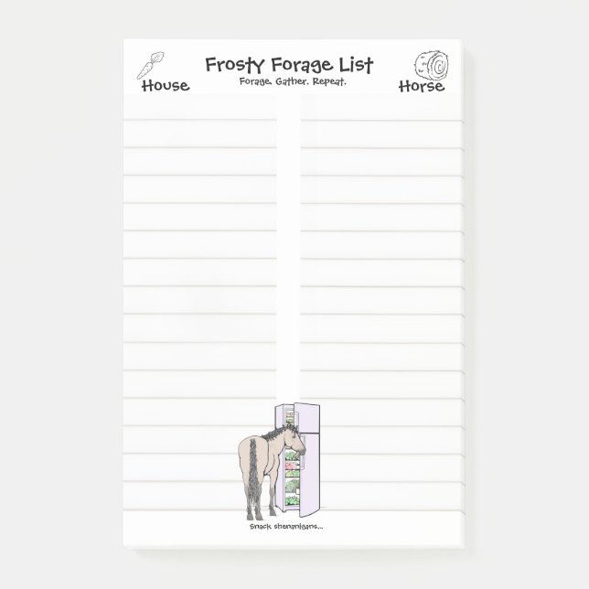 Funny Horse Lover Gift Whimsical Frosty Forage Post-it Notes (Front)