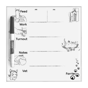 Funny Horse Lover Gift Whimsical Stable Side Dry Erase Board