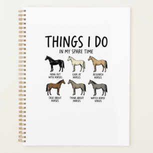 Funny Horse Lover Things I Do Vintage Shirt Design Planner