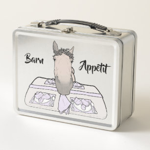 Funny Horse Lover Whimsical Gift Napkin Nipper Metal Lunch Box