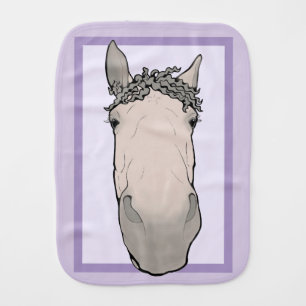 Funny Horse Lover Whimsical Gift Supervisory Snoot Baby Burp Cloth
