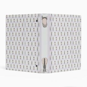 Funny Horse Lover Whimsical School Heads & Tails Mini Binder