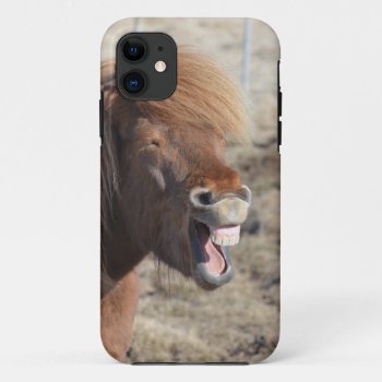 Funny Horse Making A Silly Face Iphone 11 Case by HorseStall at Zazzle