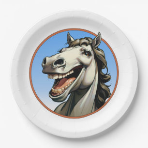 funny horse paper plates