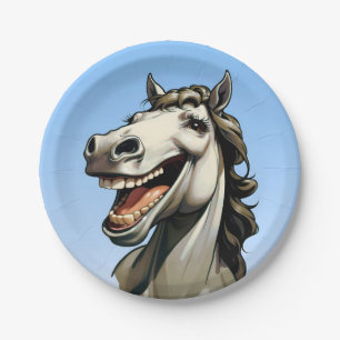 funny horse paper plates