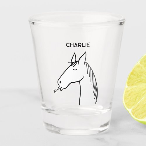 Funny Horse Personalized Shot Glass