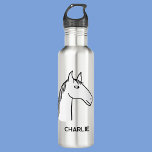 Funny Horse Personalized Stainless Steel Water Bottle<br><div class="desc">A funny cartoon horse design for those who love animals,  horses and riding.  Change the name to personalize.</div>