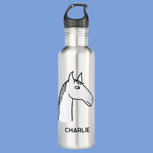 Funny Horse Personalized Stainless Steel Water Bottle