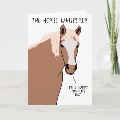 Funny horse pun illustration Mothers Day card
