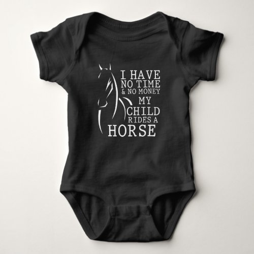 Funny Horse Quote Mother with Riding Child Baby Bodysuit