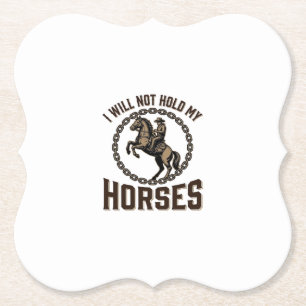 Funny Horse Quote Vintage Western Riding Design_1 Paper Coaster