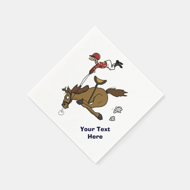 Funny Horse Race Party Paper Napkins (Corner)