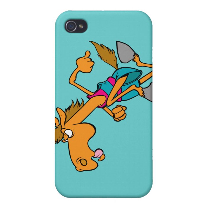 funny horse racer running horse cartoon covers for iPhone 4