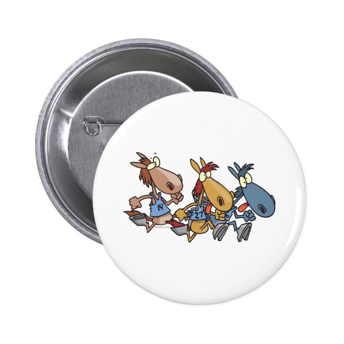 funny horse racing cartoon pin