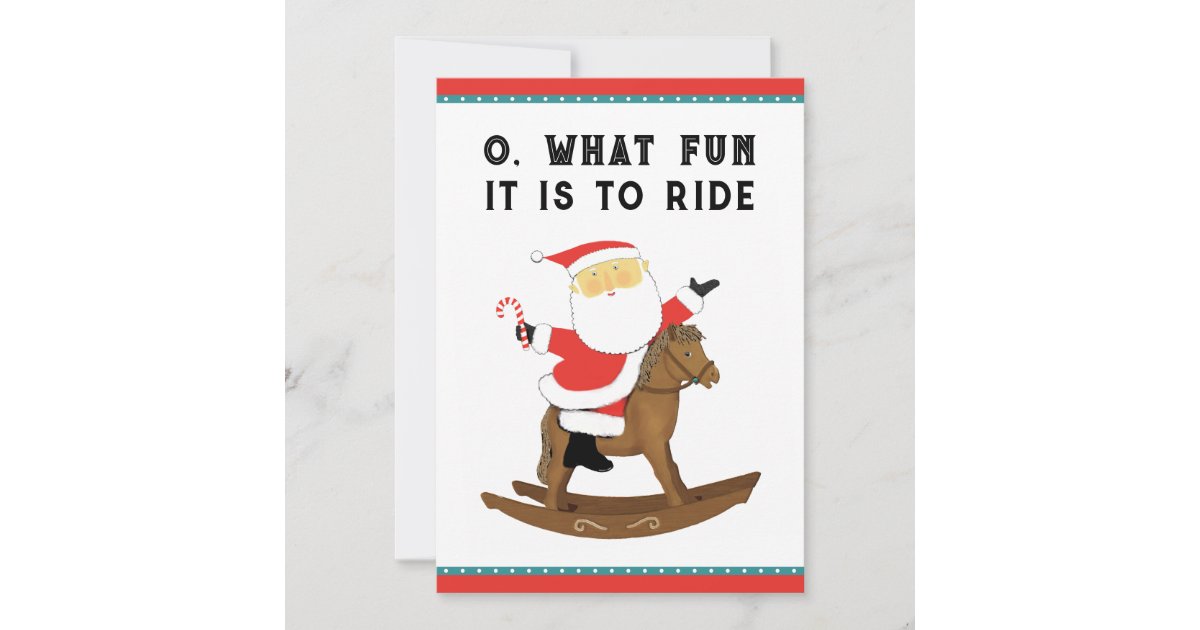 Funny Horse Racing Christmas Holiday Card 