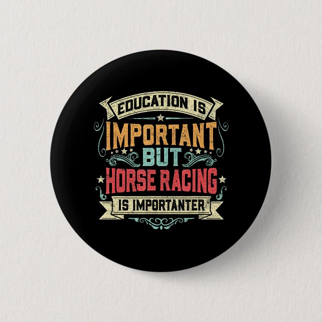 Funny Horse Racing Derby Race Owner Lover Button (Front)