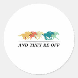 Funny Horse Racing Jockey Racer Der6 Classic Round Sticker