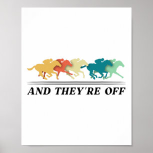 Funny Horse Racing Jockey Racer Der6  Poster