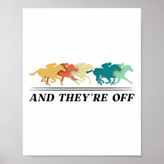 Funny Horse Racing Jockey Racer Der6 Poster