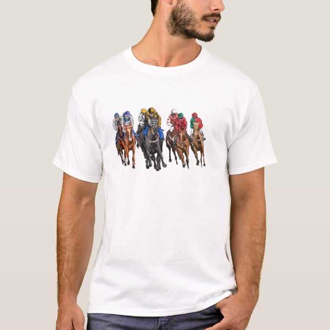  Funny Horse Racing Jockey Racer Derby Rider Race  T-Shirt (Front)