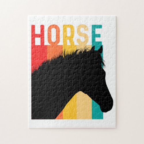 funny horse Retro Vintage style _ horse lovers Jigsaw Puzzle