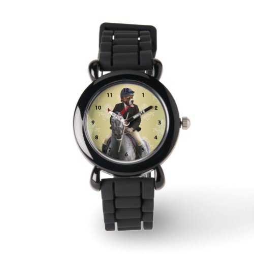 Funny horse rider character watch