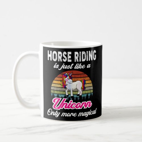 Funny Horse Riding Design Retro Unicorn Vintage Su Coffee Mug