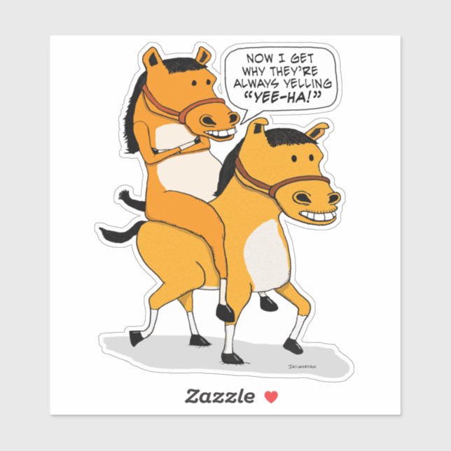 Funny Horse Riding Horse Sticker (Sheet)