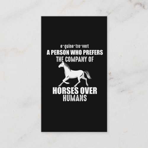 Funny Horse Saying Gift for Horse Lover Girl Business Card