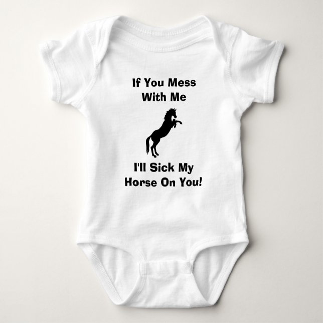 Funny Horse Sayings Baby Bodysuit (Front)